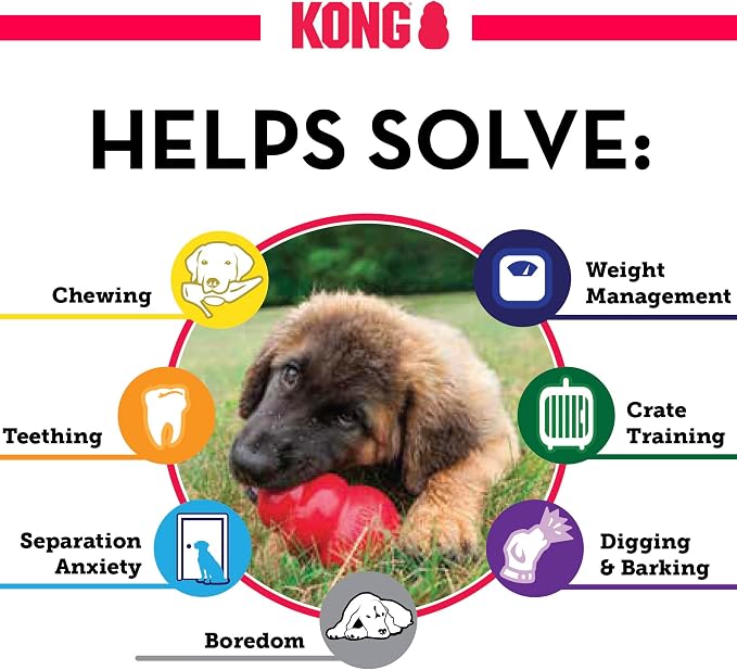 KONG Classic Toy and Easy Treat Peanut Butter Spray, 14 oz, XL Dogs | Durable Stuffable Classic Toy Paired with No-Mess Peanut Butter Easy Treat for Hours of Fun & Enrichment