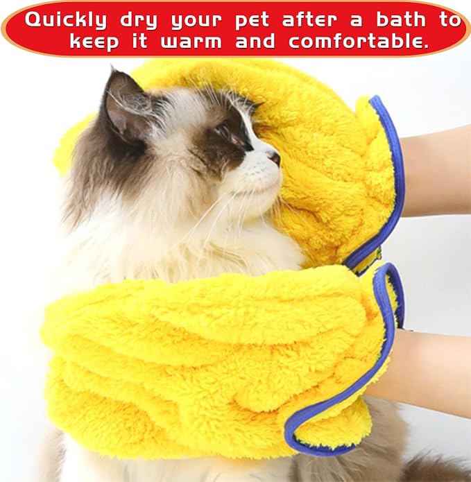 Microfiber Pet Drying Glove, 2-Pack, Blue