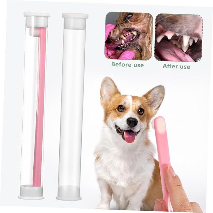 Happyyami 3pcs Pet Toothbrush Small Head Soft Bristles Gentle Dog Cat Oral Care Kit Handle for Precise Cleaning and Irritation Use
