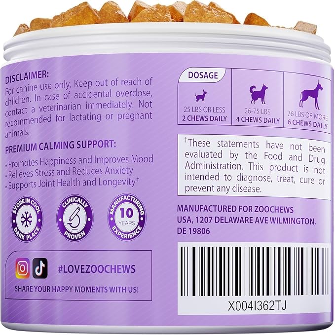 Natural Calming Dog Treats Calming Oil, Valerian, Glucosamine