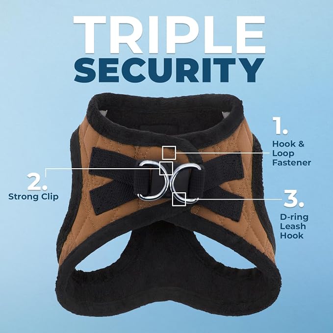 Voyager Step-in Plush Dog Vest Harness -Beige Plush, X-Small | 13 - 14.5" in Chest, Soft Plush, Reflective Bands, Cold-Weather Harness, Cats Compatible. Step-In Style,