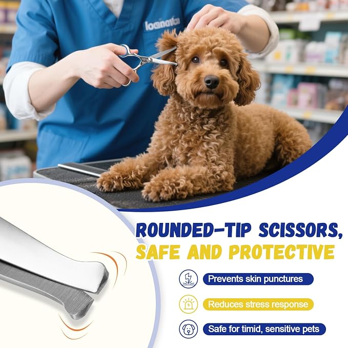 Dog Ear Hair Removal Kit - Powder, Scissors & Tweezers