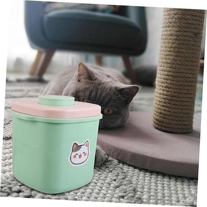 COLLBATH Airtight Pet Food Storage Container with Vacuum Seal Plastic Barrel for Dog Cat Food Open Lid for Freshness Moisture Dust Kitchen Organization