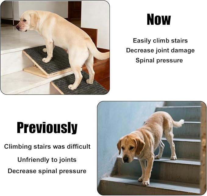 2pcs Adjustable Dog Ramp for Couch & Stairs, Portable Foldable Pet Steps Stairs Assist with Anti-Slip Mats, Pet Accessories Supplies Must Haves for Small Dogs & Cats Elderly Injured or Senior Pets