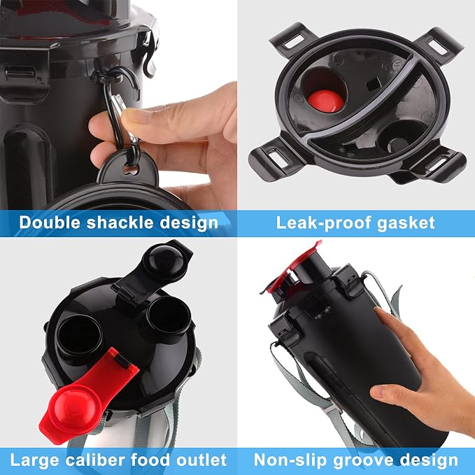 Dog Travel Water Bottle, 2-in-1 with Collapsible Bowl, Black