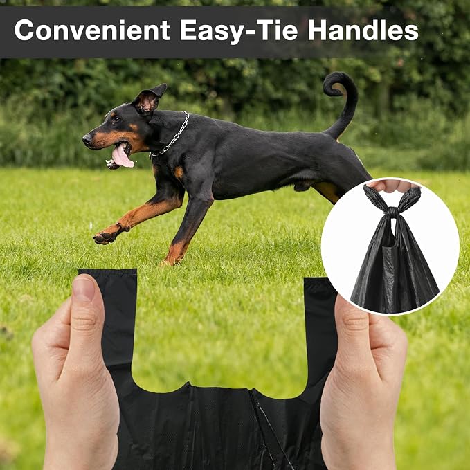 100-Count Dog Waste Bags Compatible with Arm & Hammer,Dog Poop Bags with Easy-Tie Handles,Thickened Leak-Proof for Swivel Bin & Rake