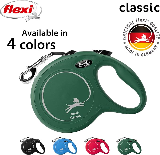 FLEXI - New Classic L Strap - Comfortable Brake System - Reflective Components - Adaptable to LED - Extendable Multi Box - 5 m - for Dogs up to 25 kg