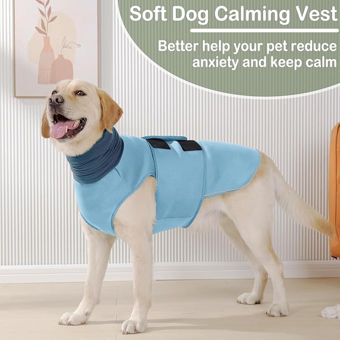 KOESON Reflective & Soft Dog Anxiety Vest with Ear Wraps for Thunderstorm