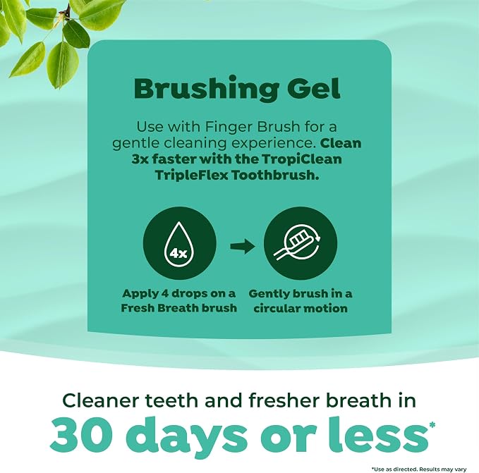 TropiClean Fresh Breath Toothbrush and Toothpaste Kit for Puppies, Teeth Cleaning Kit to Prevent Plaque & Tartar, Breath Freshener, Dog Dental Care