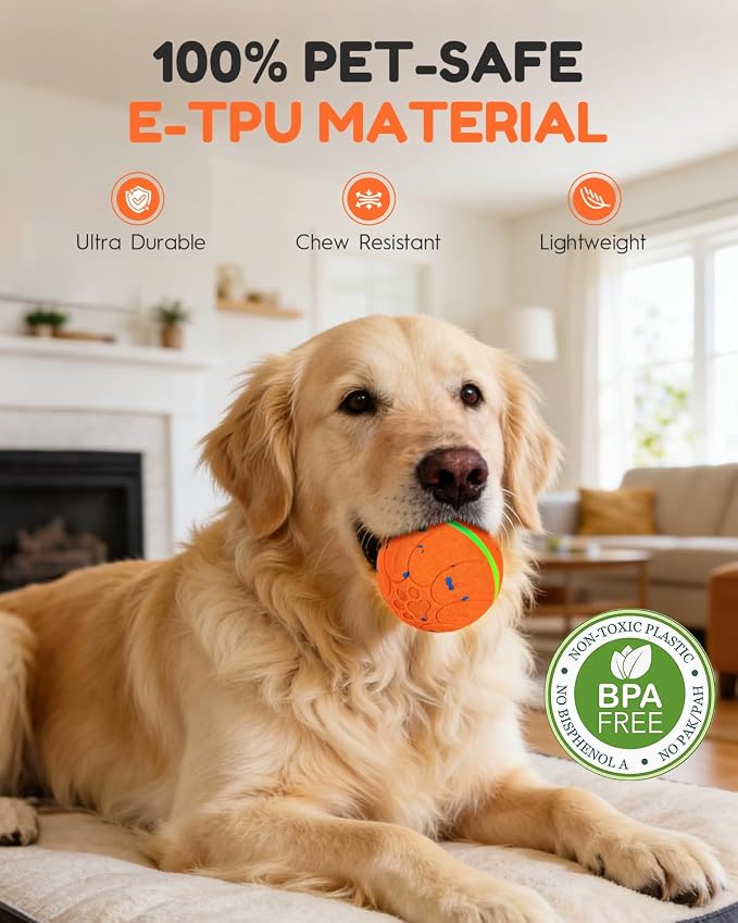 osou Smart Interactive Dog Toys, Automatic Moving & Bouncing Dog Ball | Motion-Activated, Auto-Off, Irregular Moving, Durable & Waterproof E-TPU Outershell for Medium & Large Dog Breeds