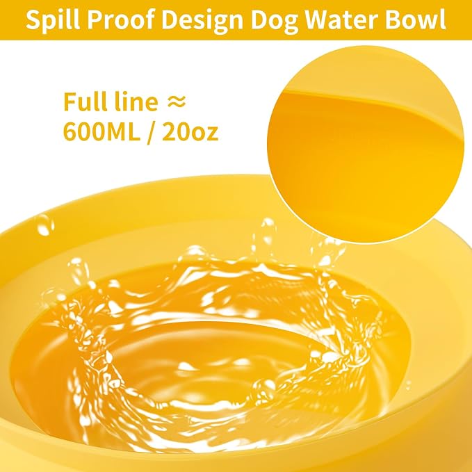 SLSON Spill Proof Dog Water Bowl for Cars, Yellow