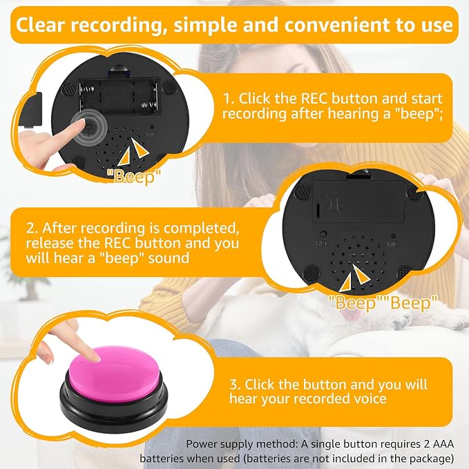 Dog Buttons for Communication Voice, 8 Pcs