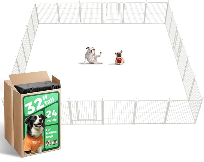 FXW Rollick Unleashed Dog Playpen, 32in, 24 Panels, Small/Medium, White