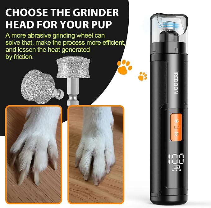 IREDOON Dog Nail Grinder Replacement Head, 2pcs