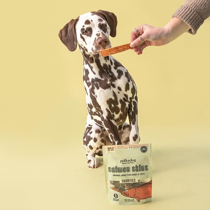 Polkadog Salmon Skin Dog Treats, Single Ingredient, Omega-3 Rich, 3oz