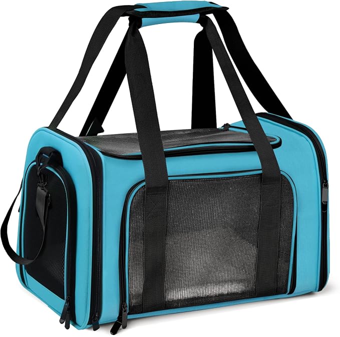 Henkelion Pet Carrier, Small/Medium Up to 15 lbs, Airline Approved, Blue