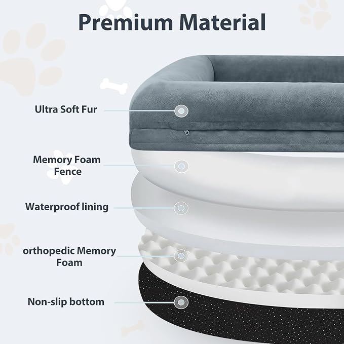 WNPETHOME Orthopedic Human Dog Bed for Adult - Large