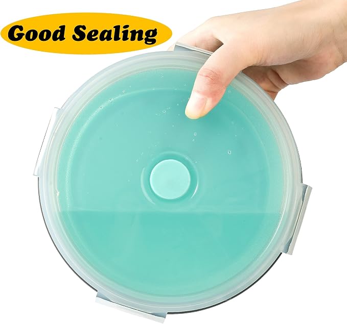 Large Collapsible Travel Dog Bowls, 2 Pack with Lids, 40oz
