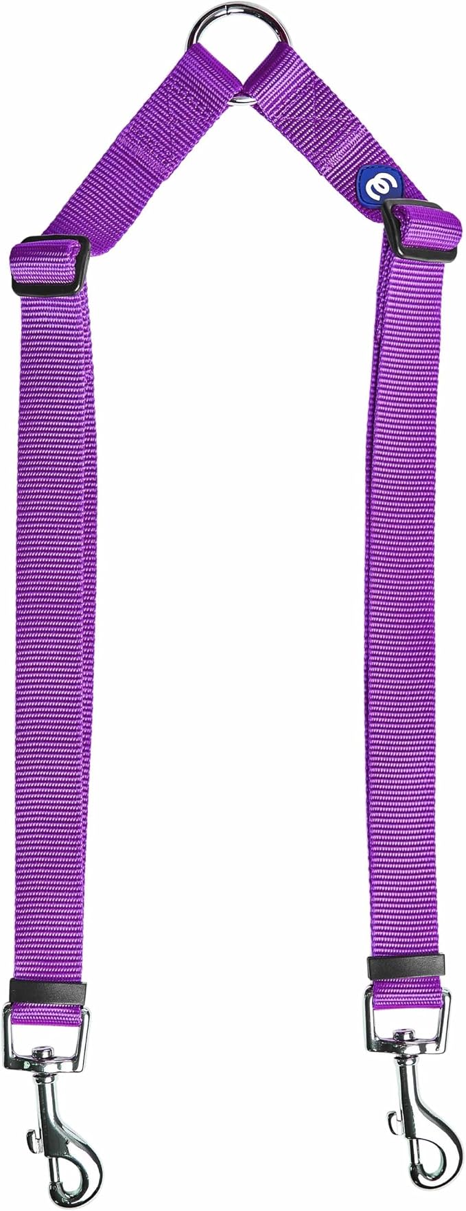 Blueberry Pet Essentials Durable Classic Double Dog Leash Coupler, Dark Orchid, Small, Dual Walking & Training Leashes for Two Dogs