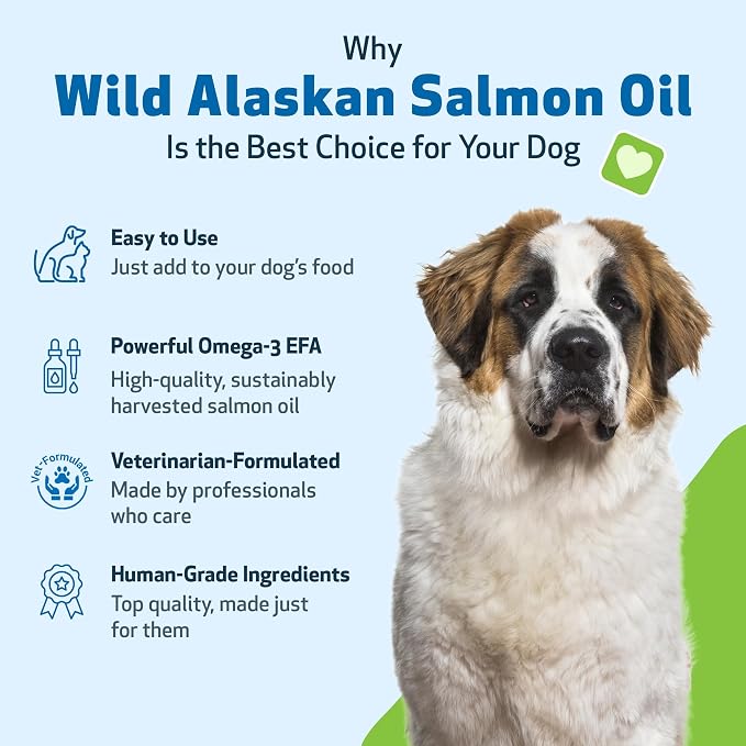Pet Wellbeing Wild Alaskan Salmon Oil for Dogs - Skin & Coat, 16 fl oz
