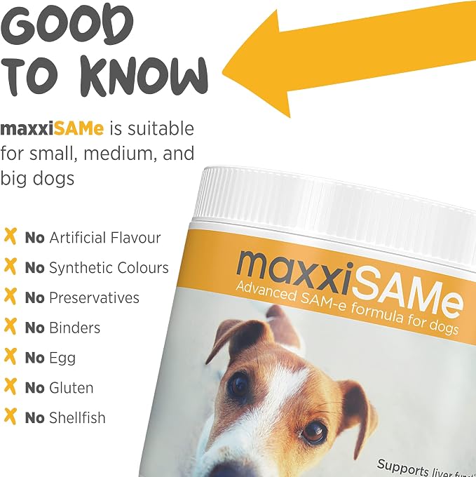 maxxipaws maxxiSAMe SAM-e for Dogs, Liver & Cognitive Support Powder 5.3 oz