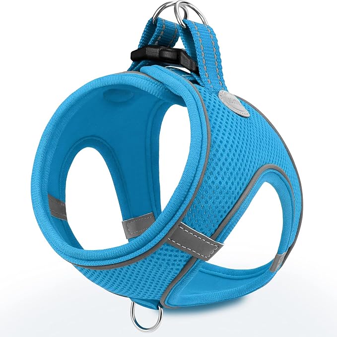 Joytale Step-in Dog Harness, Soft Breathable Mesh, Sky Blue XXXS | Adjustable Fit for Small Dogs, Easy Step-in with Secure Fastener, Even Chest Pressure, Reflective For Night Safety, Washable