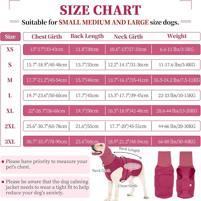 ROZKITCH Dog Anxiety Calming Hoodie, Soft Neck Wound Cover with Long Turtleneck, Breathable Anti-Anxiety Vest for Vet Visits with Adjustable Fit Rosered M