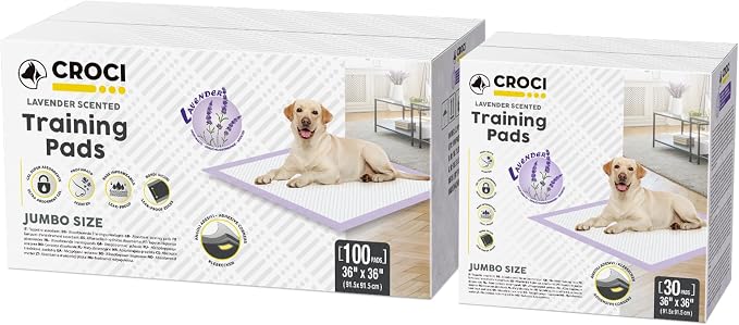 CROCI Dog Pads Lavender Scented 36x36in 30 Counts, 100 Counts