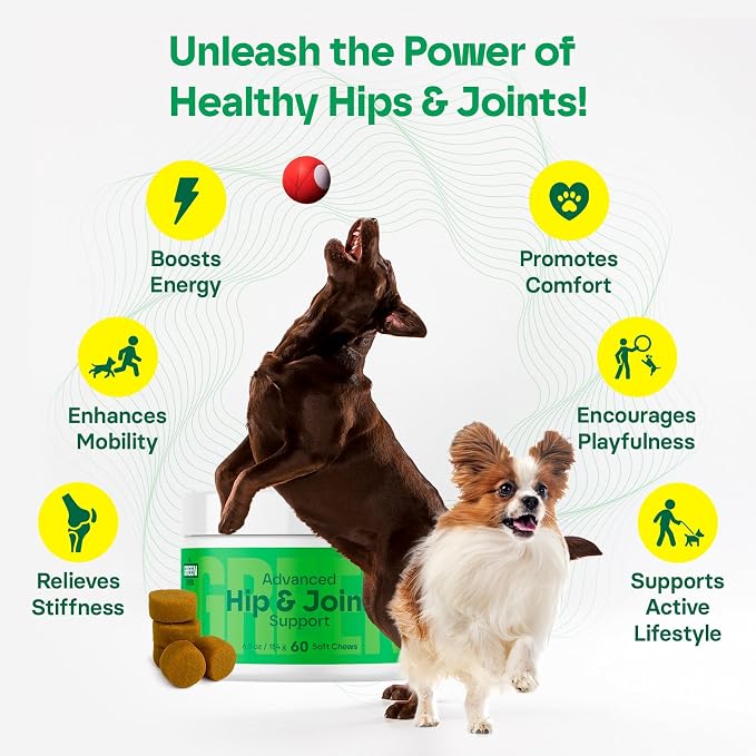 Hip & Joint Supplement for Dogs - Bacon Soft Chews with Glucosamine & MSM
