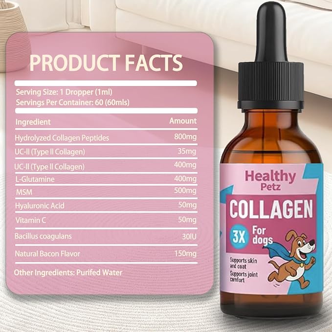 Healthy Petz Premium Liquid Collagen Drops for Dogs