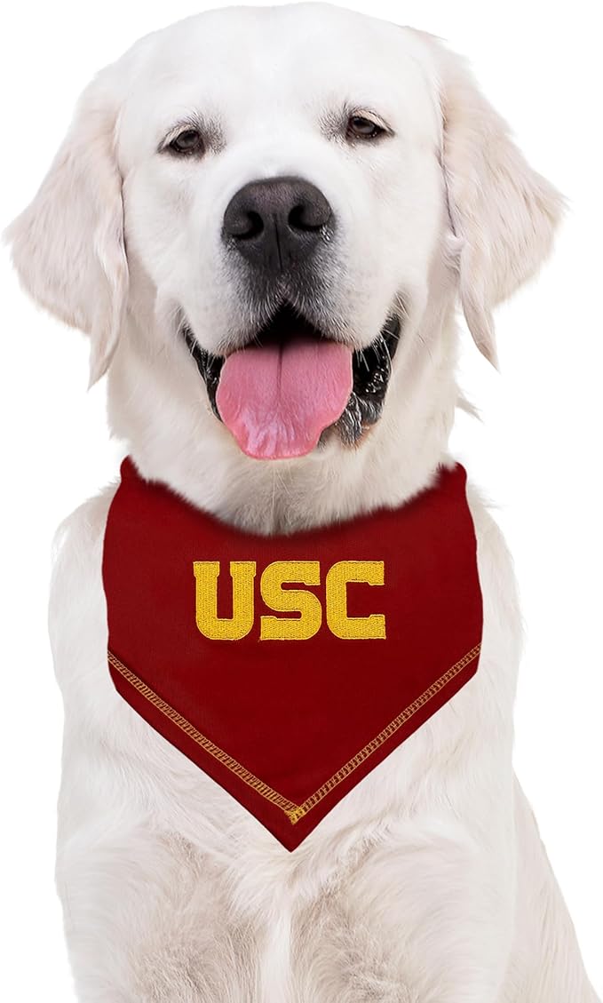 Pets First NCAA USC Trojans TIE Bandana, Size Large/X-Large. Dog Bandana Scarf Bib for Pet Cat Dog. The Ultimate Game-Day, Party Bandana (Pack of 2)