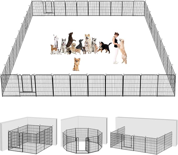 Anti-Rust Dog Playpen Fence, 32in 48 Panels