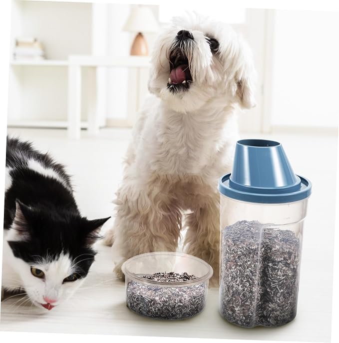 6pcs Pet Food Container Airtight Dog Food Storage Bucket Easy Pouring Refilling for Cats, 6-Pack