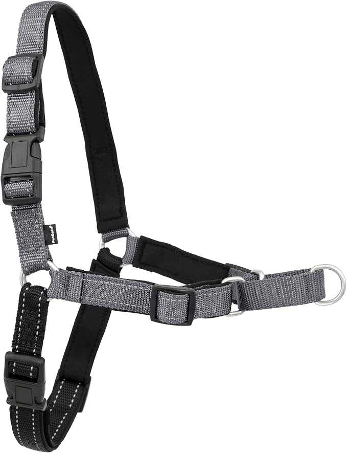 PetSafe Easy Walk Deluxe Dog Harness, No Pull Dog Harness – Perfect for Leash & Harness Training – Stops Pets from Pulling and Choking on Walks – Medium, Steel