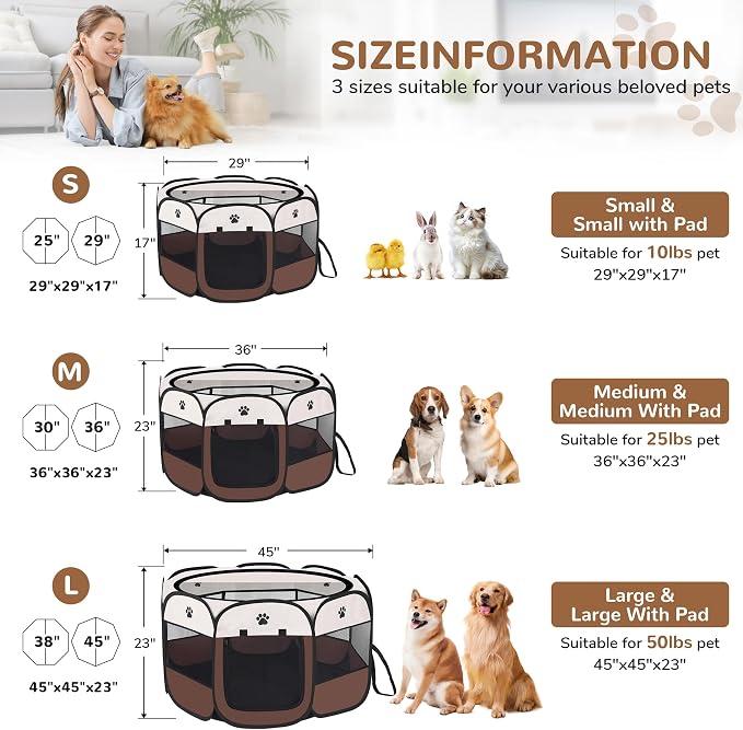 Pop-Up Puppy Playpen - Foldable Exercise Kennel Tent
