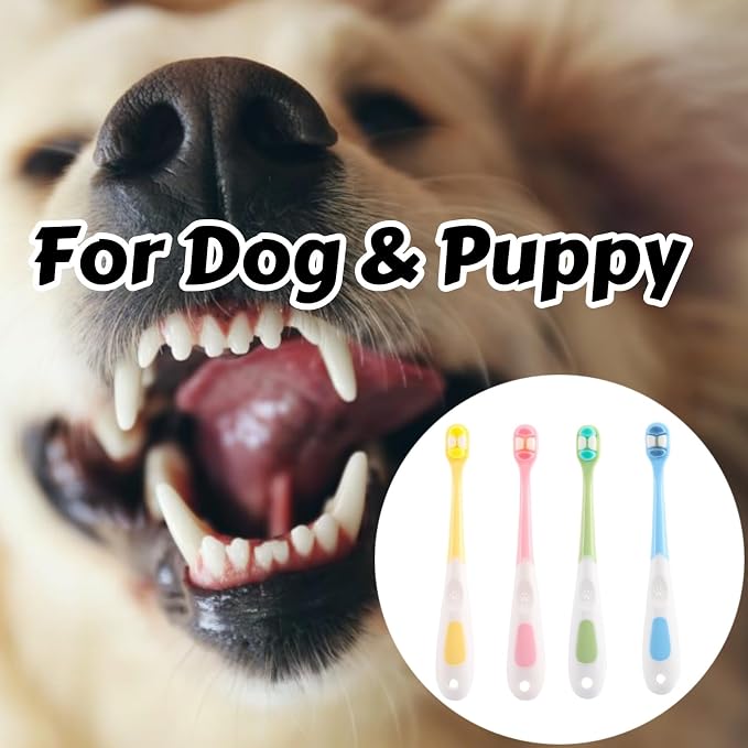 Dog Toothbrush, 4 PCS, Ultra Soft, for Pet, Puppy, Kitten | Cat Toothbrush, Tinny Teeth Brush