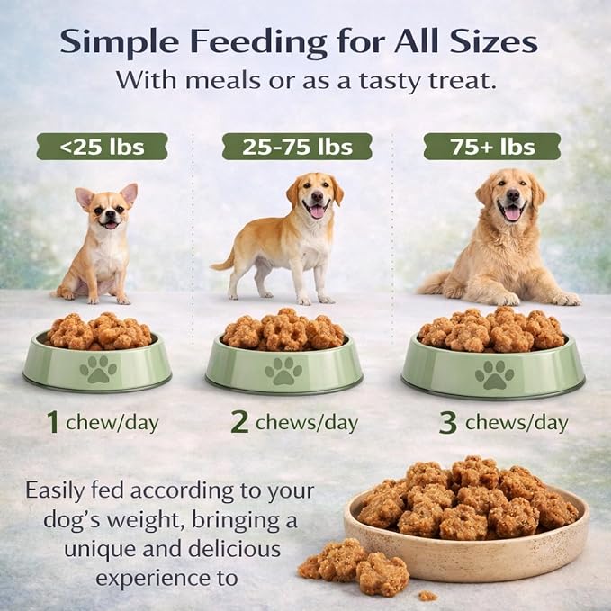DM-01 Daily Multivitamin for Dogs, Dog Daily Multivitamin for Skin & Coat Health, Joint Support, Digestive Health, with Salmon Oil, Chondroitin, and Natural Vitamins, Beef Flavor, 60 Chews (1)