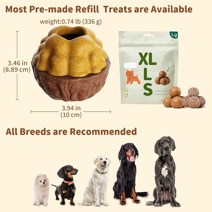 Frozen Treat Interactive Dog Toys for Aggressive Chewers | No Oil Needed/Smooth Screwing Freezable Dog Puzzle Treat Dispensing Toy to Keep Them Busy for Small Medium Large Breeds