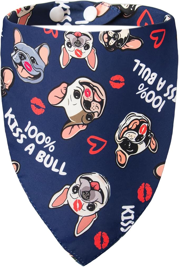 Holiday Dog Bandanas for Valentine's Day, X-Large, Large