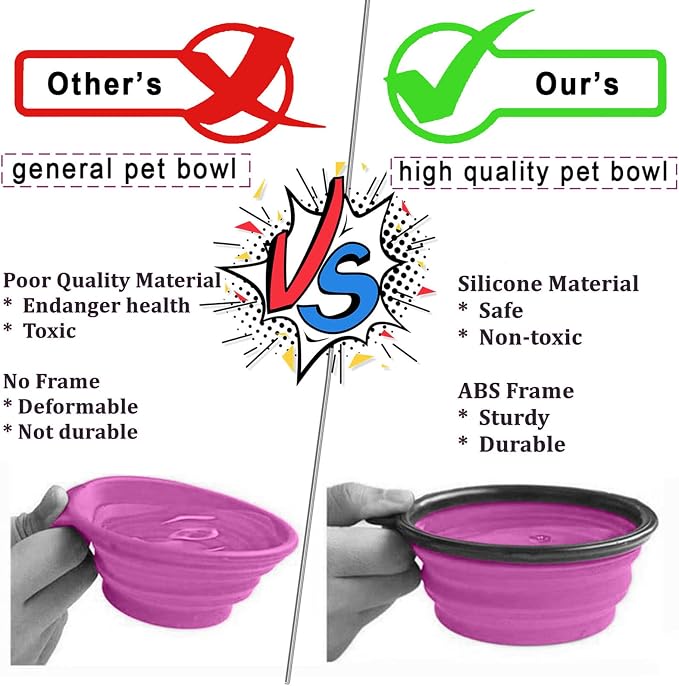 LAVAED 4-Pack Collapsible Dog Bowls with Carabiner Clip