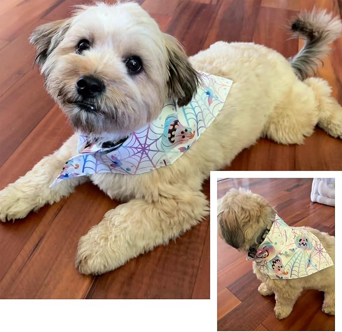 Halloween Dog Bandanas, Pumpkin, Medium, Small