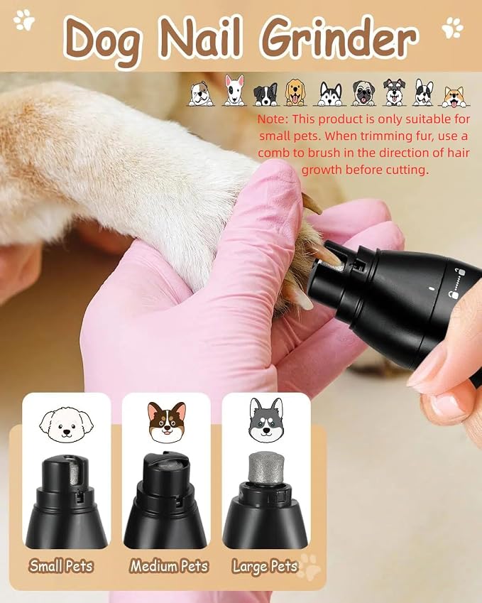 4-in-1 Dog Clippers, USB-C Rechargeable, Nail Grinder
