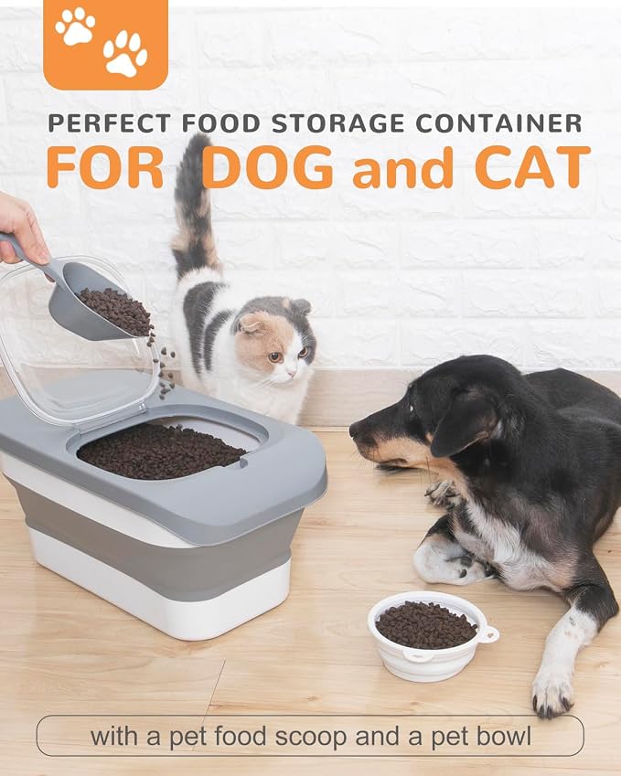 10-13 Lbs Dog Food Storage Container, 13 Lbs, Grey