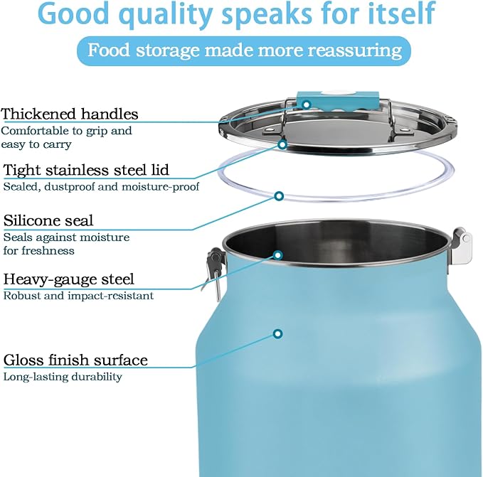 Dog-Cat Food Storage Container 40 lb, Airtight Stainless Steel Bin