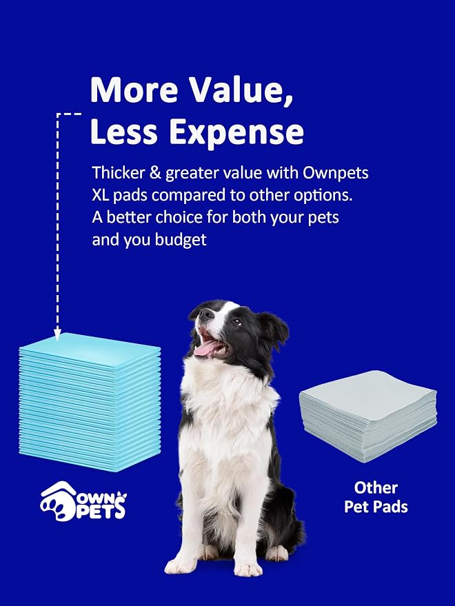 Ownpets Dog Training Extra Large Pad 35’’ x 32’’, Leak-Proof 6-Layer Pet Potty Training Pads Pee Pads with Quick-Dry Surface for Pets, Puppies, Adult, Sick & Aging Dogs, 20 Counts