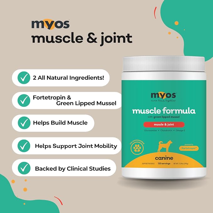 MYOS Muscle & Joint Dog Supplement - Hip & Joint Support Powder - 396g