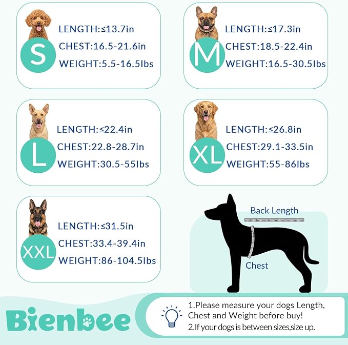 Bienbee Dog Bathrobe, Quick Drying Super Absorbent Pet Robes for Small Medium Large Dogs, Drying Coat for After Bath & Swim, Warm & Cozy Dogs Towels, Dog Puppy Bath Supplies, Lake Green XL