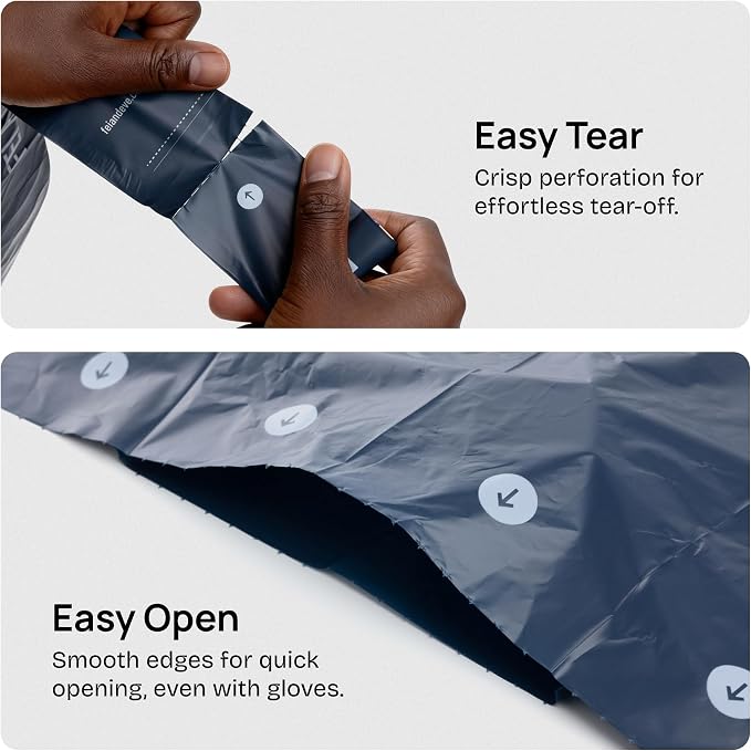 Fei & Eve Dog Poop Bags - Extra Thick 25 Micron & 100% Leak-Proof | Full Blackout & Odor-Locking | Stretch Resistant | Easy to Tear off | Waste Bags | Unscented | 20 Rolls