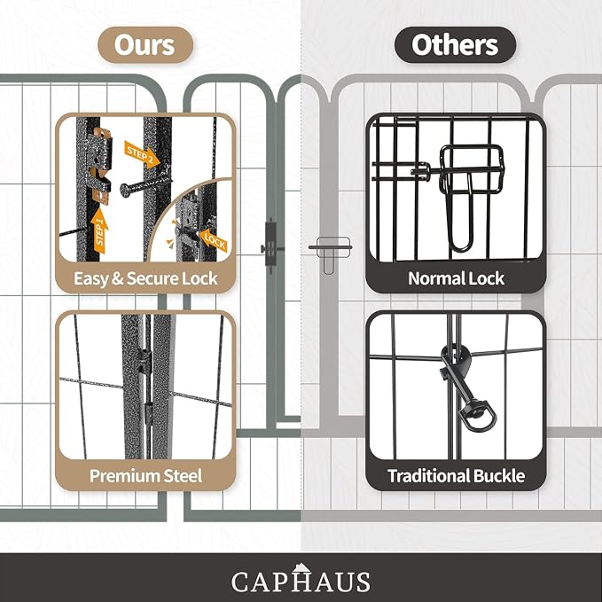 CAPHAUS Foldable Pet Playpen with Door - Multi-Size (24/32/40in)