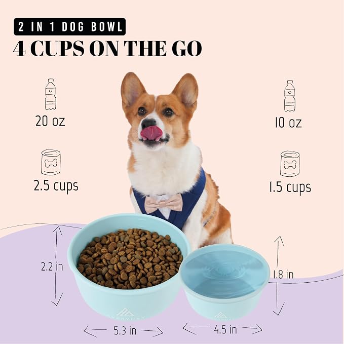 AVERYDAY 30 Oz Travel Dog Bowls with Lids
